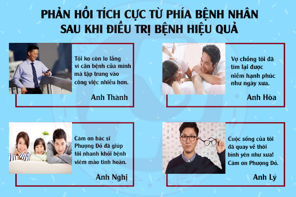 Phản hồi tích cực từ phía bệnh nhân Phản hồi của bệnh nhân sau khi điều trị viêm mào tinh hoàn