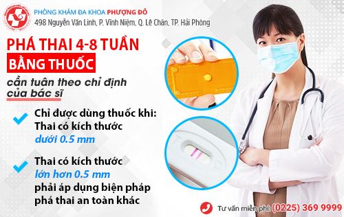 Phá thai từ 5 đến 8 tuần bằng thuốc